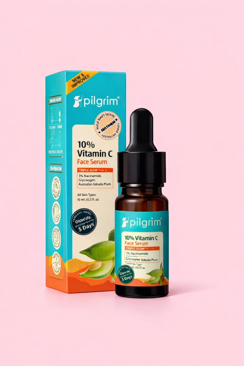 Pilgrim 15% Vitamin C Face Serum | Brightening Serum for Glowing Skin | Reduces Dark Spots & Evens Skin Tone | Fragrance Free | 10 ml