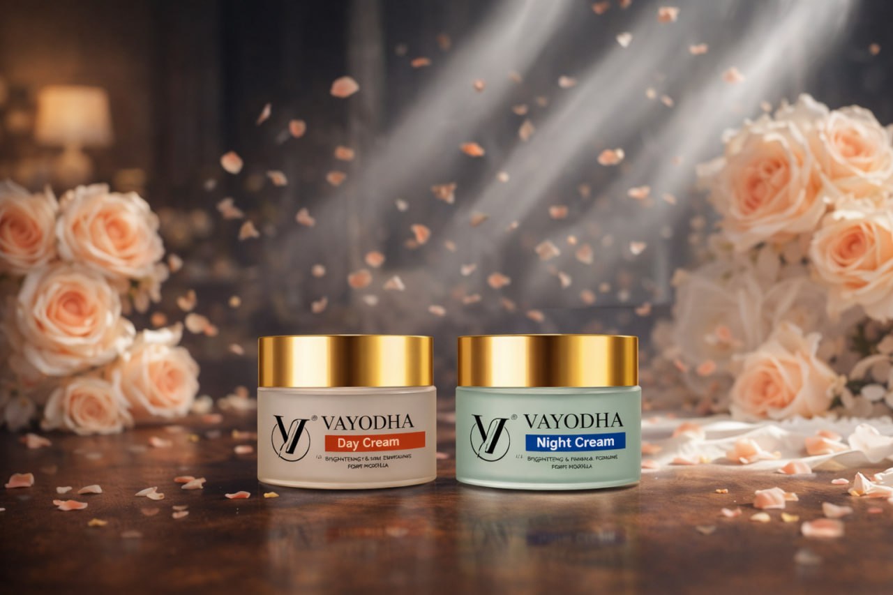 Vayodha Advanced Skin Glow Combo | Day Cream 50 g for Protection & Glow + Night Cream 50 g for Deep Hydration & Repair | Skincare Set