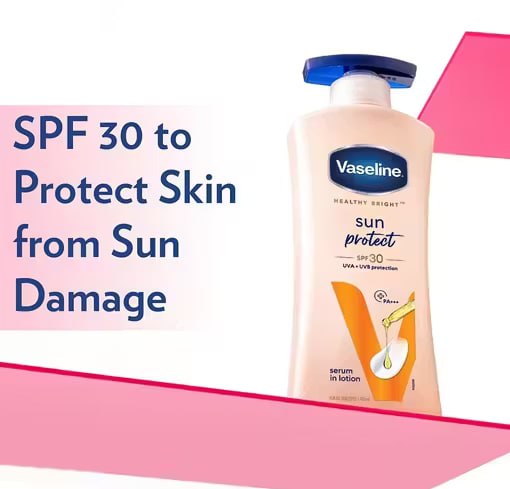 Vaseline Sun Protect SPF 30 Body Lotion 400ml | Daily Sun Protection Moisturizing Lotion | Non-Greasy Hydrating Body Lotion for All Skin Types