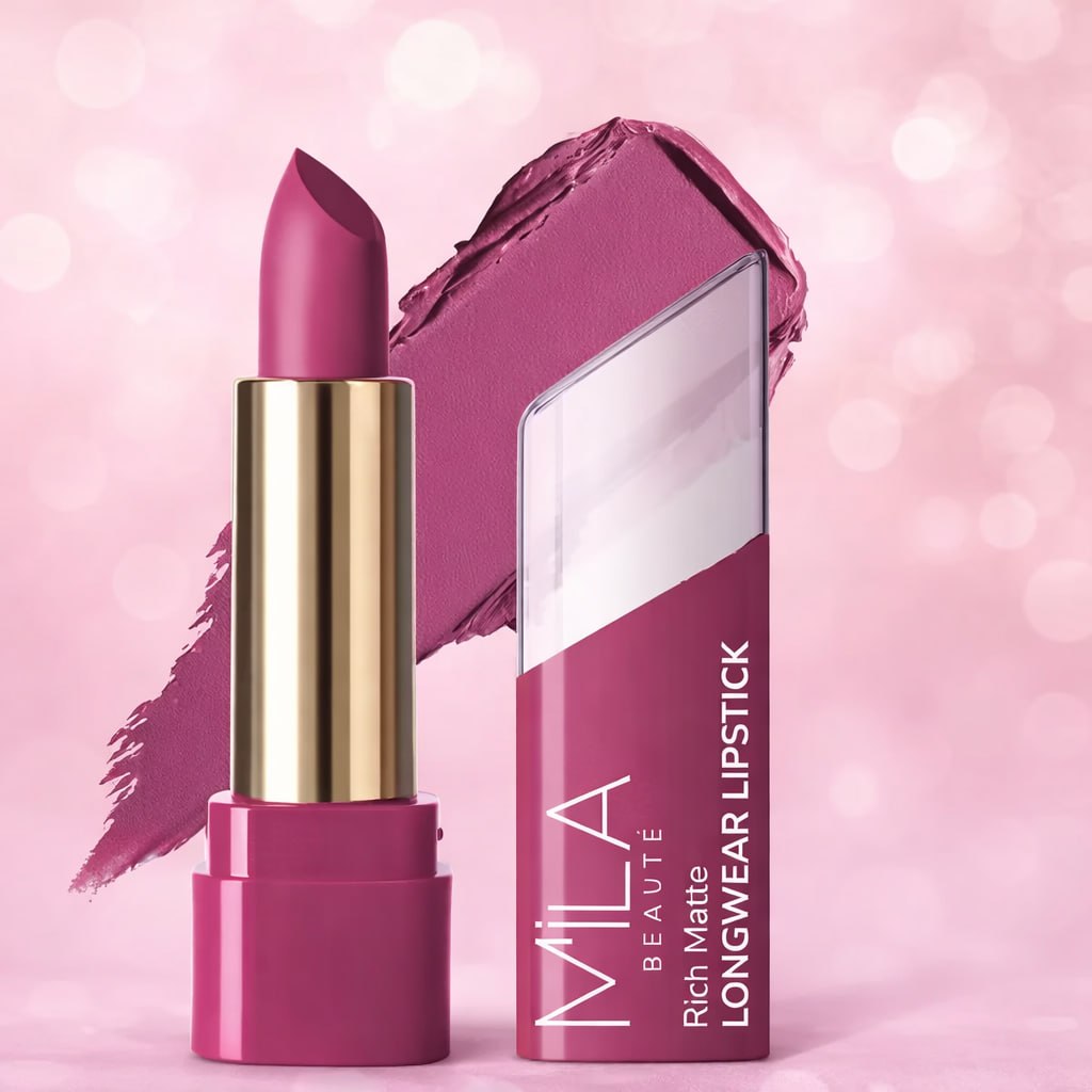 MILA BEAUTÉ Long Wear Matte Lipstick – Indian Rose (Shade 620) | Highly Pigmented Nude Lipstick for Women | Smooth Matte Finish | 4.2g