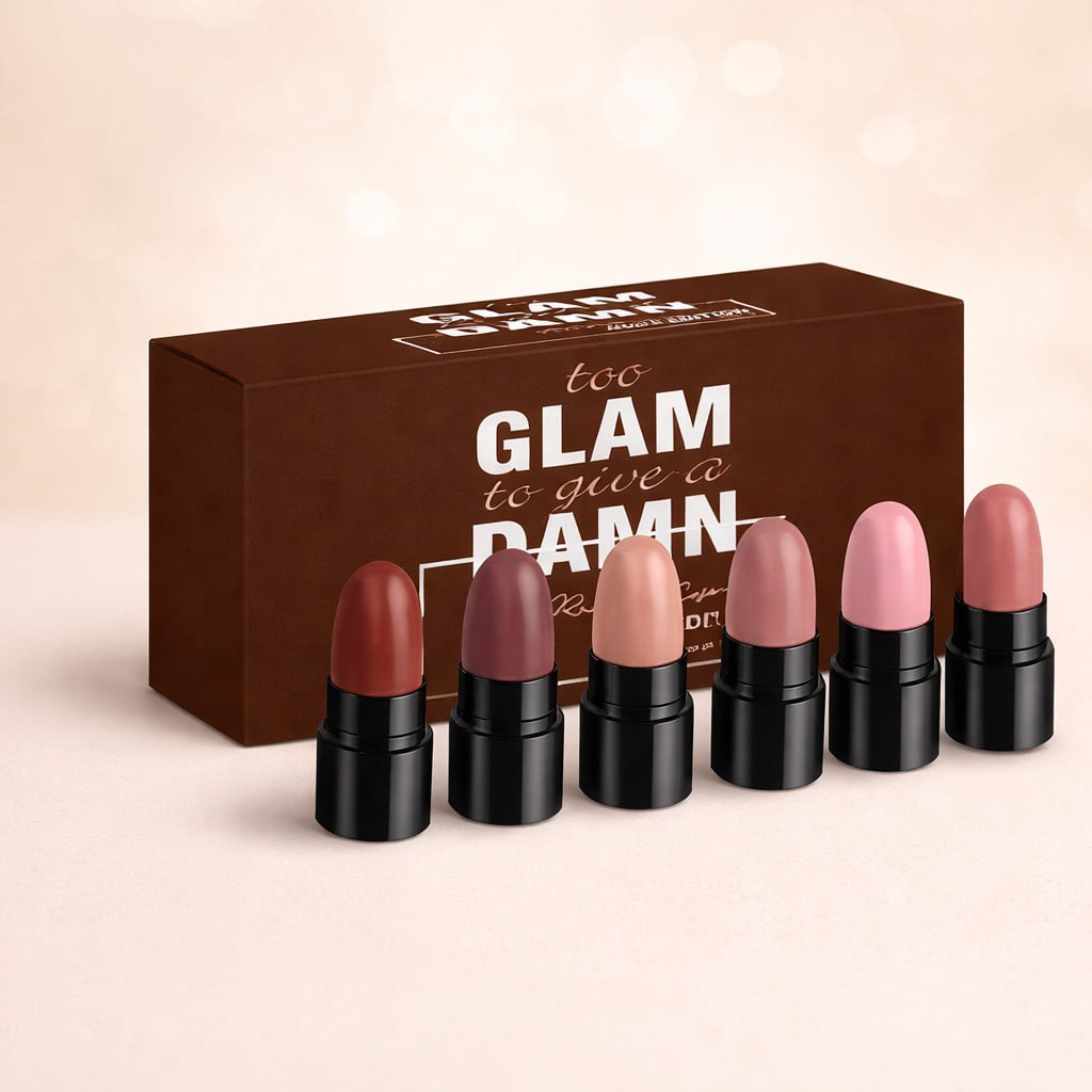 Ronzille Long Lasting Hydrating Mini Lipstick Pack of 6 (Nude Edition) | Creamy Matte Lipstick Set for Women | Highly Pigmented Lip Colors | 6g