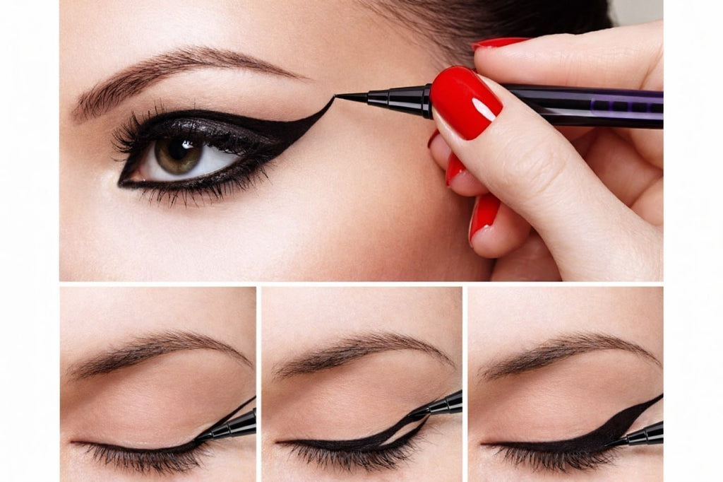 3 Pcs Eyeliner & Kajal Pen Set | Waterproof Long Lasting Eye Liner | Smudge Proof Black Kajal for Bold Eye Makeup