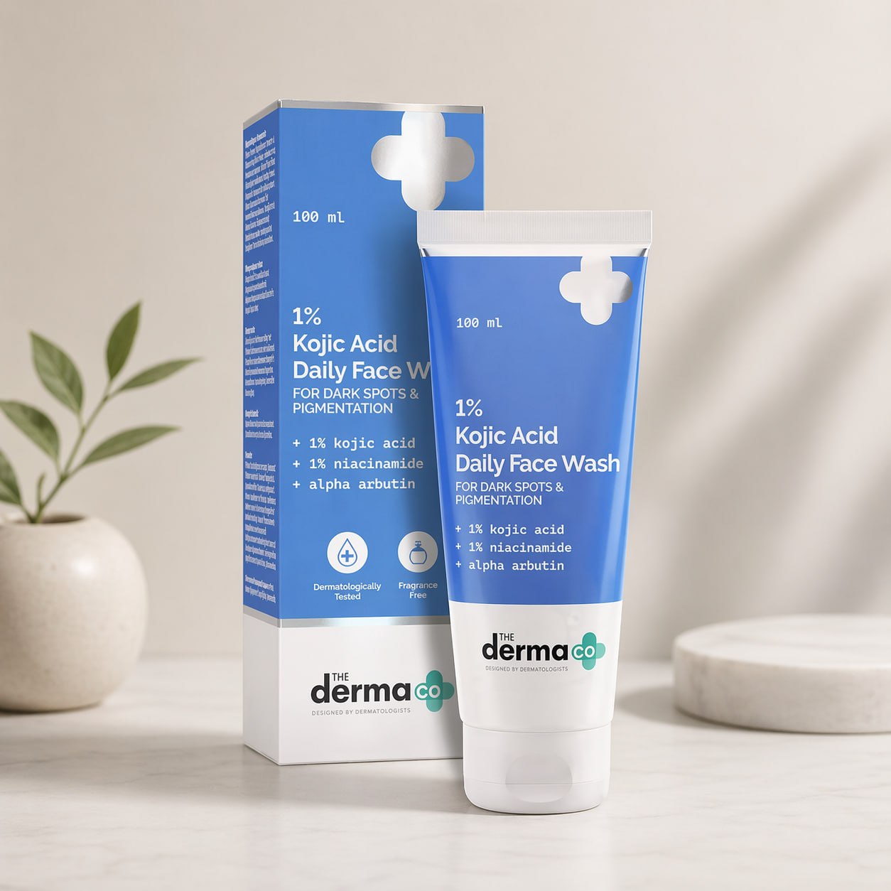 The Derma Co 1% Kojic Acid Daily Face Wash | Niacinamide & Alpha Arbutin | Face Wash for Dark Spots & Pigmentation (100 ml)