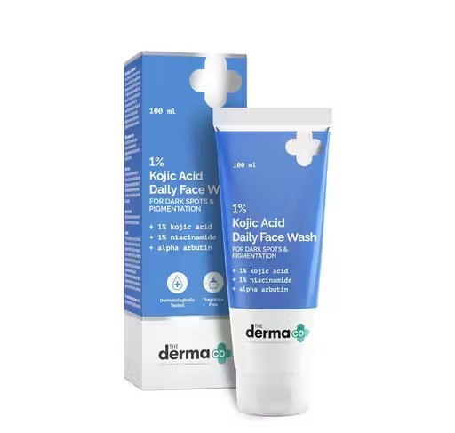 The Derma Co 1% Kojic Acid Daily Face Wash | Niacinamide & Alpha Arbutin | Face Wash for Dark Spots & Pigmentation (100 ml)
