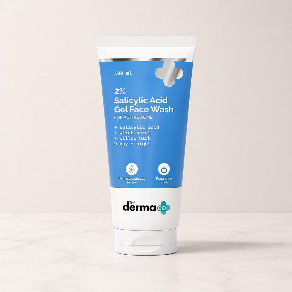 The Derma Co 2% Salicylic Acid Gel Face Wash | Acne Control Face Wash with Witch Hazel & Willow Bark | Oil Control Cleanser (100 ml)