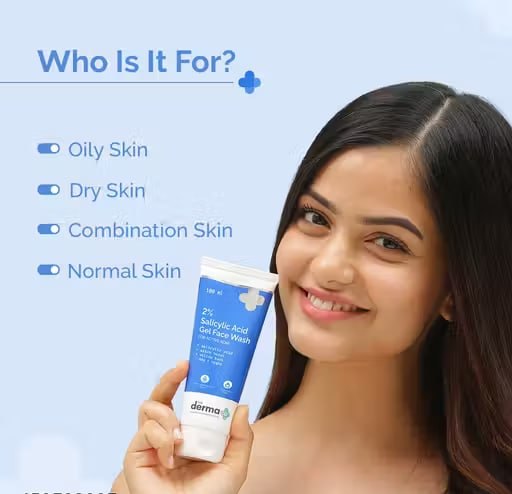 The Derma Co 2% Salicylic Acid Gel Face Wash | Acne Control Face Wash with Witch Hazel & Willow Bark | Oil Control Cleanser (100 ml)