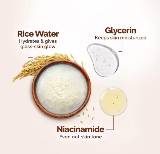 Mamaearth Rice Face Wash Pack of 2 (50 ml Each) | Rice Water & Niacinamide Cleanser | Brightening Face Wash for Glass Skin