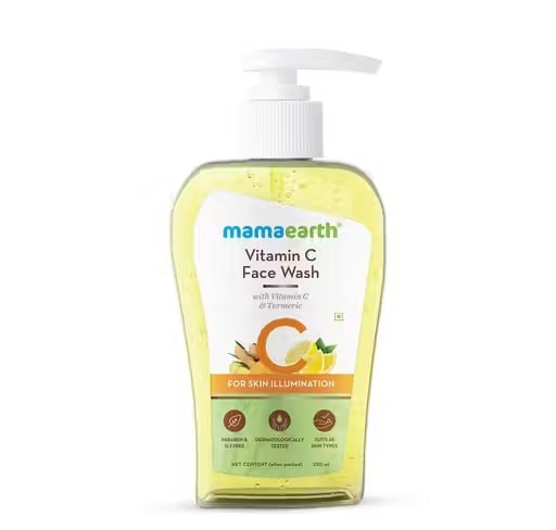 Mamaearth Vitamin C Face Wash (250 ml) Super Saver Pack | Brightening Cleanser with Turmeric | Face Wash for Glowing Skin