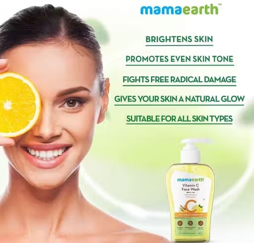 Mamaearth Vitamin C Face Wash (250 ml) Super Saver Pack | Brightening Cleanser with Turmeric | Face Wash for Glowing Skin