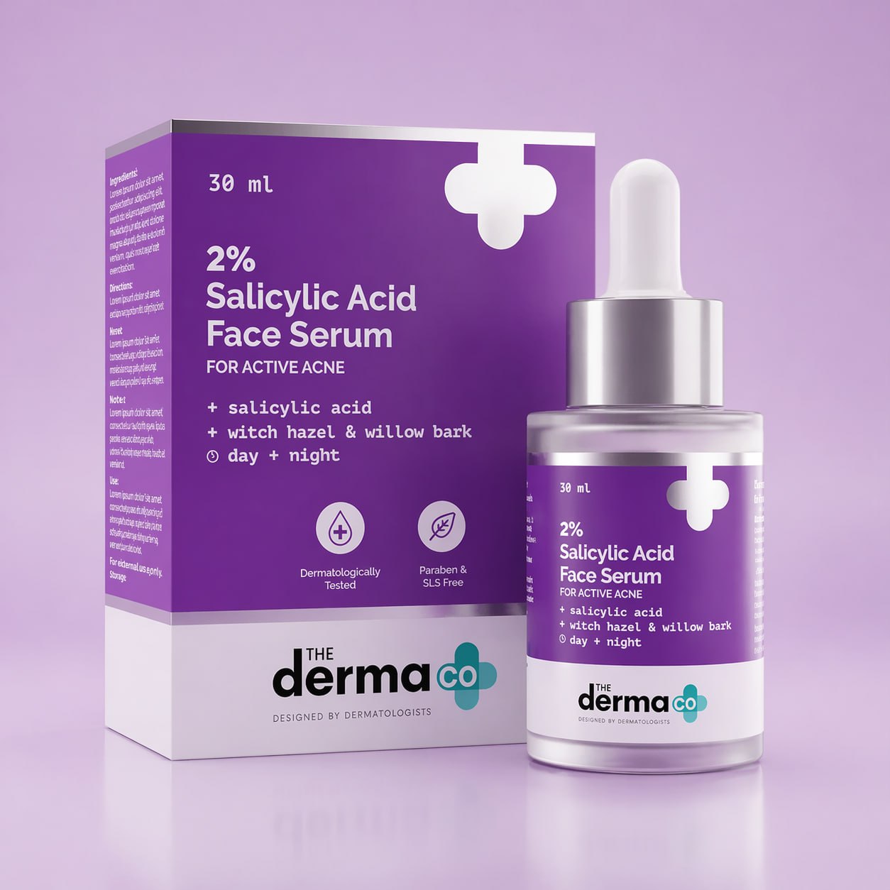 The Derma Co 2% Salicylic Acid Face Serum | Acne Treatment Serum with Witch Hazel & Willow Bark | Pore Clearing Serum for Oily Skin (30 ml)