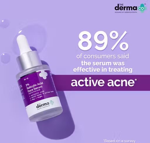The Derma Co 2% Salicylic Acid Face Serum | Acne Treatment Serum with Witch Hazel & Willow Bark | Pore Clearing Serum for Oily Skin (30 ml)